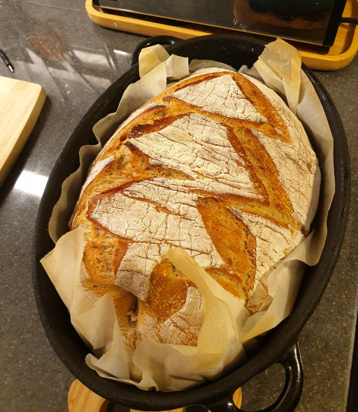 Bread decorated with a christmas tree on top